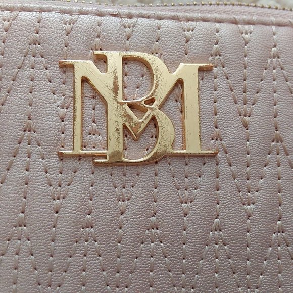 Badgley Mischka Pink Braid Quilted Faux Leather Zip Around Long Wallet. - Picture 2 of 7